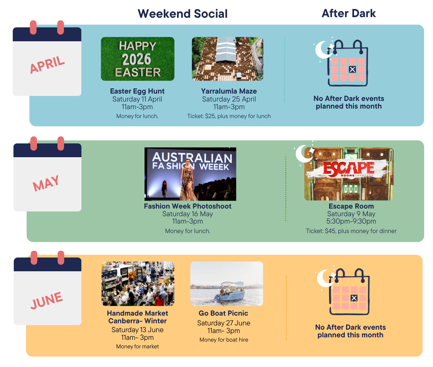 Canberra Events Calendar AprMayJune