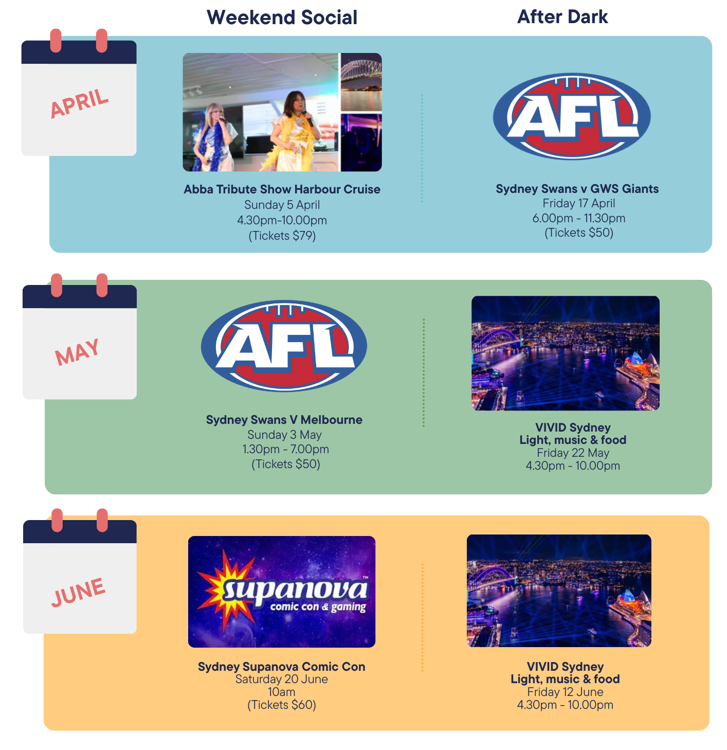 Chatswood Events Calendar AprMayJune
